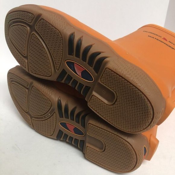 Rugged Shark Mens Great White Rain Boot Waterproof Orange 8 M - Picture 5 of 6